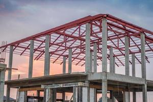 costruzione residenziale nuova casa in corso in cantiere foto