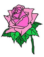 disegno rosa ramo con rosa fiore e foglie, isolato elemento, design foto