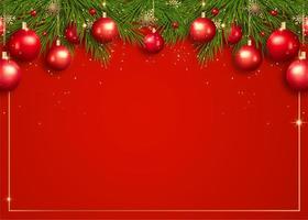 rosso strutturato Natale palla foglia sfondo foto