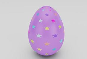 colorato Pasqua uovo minimo 3d interpretazione su bianca sfondo foto