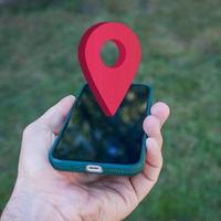 GPS Posizione simbolo su il smartphone foto