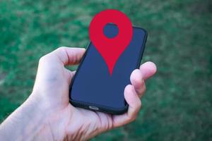 GPS Posizione simbolo su il smartphone foto