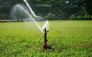irrigatore d'acqua nel parco foto