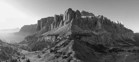 aereo Visualizza di giardino passaggio, passo giardino, rifugio Frara, dolomiti, dolomiti, Sud tirolo, Italia, unesco mondo eredità. foto