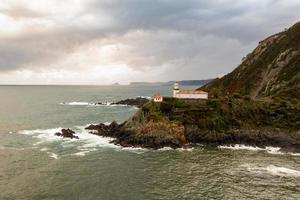 panoramico Visualizza di il mare villaggio di cudillero nel settentrionale Spagna. foto