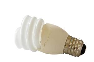 lampadina a risparmio energetico su uno sfondo bianco foto