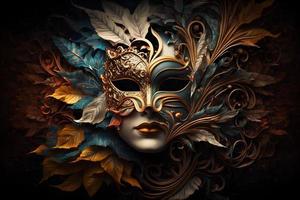 elegante composizione con veneziano carnevali maschera foto