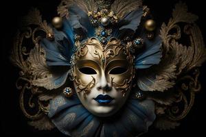 elegante composizione con veneziano carnevali maschera foto