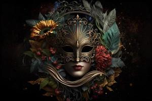 elegante composizione con veneziano carnevali maschera foto
