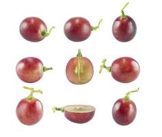isolato rosso uva impostato foto