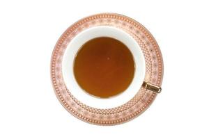 1460 Marrone piatto e tazza con tè isolato su un' trasparente sfondo foto