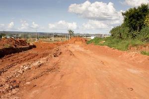 brasiliana, df, brasile, febbraio 15, 2023 nuovo strada costruzione nel il Nord Ovest sezione di brasilia foto