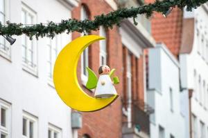 Natale decorazione nel huxstraße Lubecca nord Germania strada foto