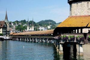 luzern Svizzera di legno coperto ponte foto