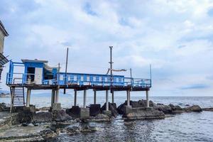 boccadasse Santa chiara Genova vecchio villaggio cemento pietra molo spiaggia foto