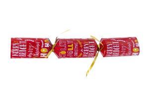 6561 rosso Natale cracker isolato su un' trasparente sfondo foto