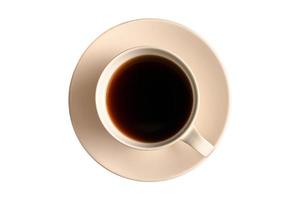 1650 beige piatto e tazza con caffè isolato su un' trasparente sfondo foto