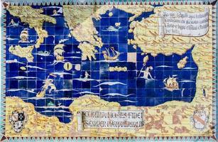 antica mappa del mar mediterraneo foto