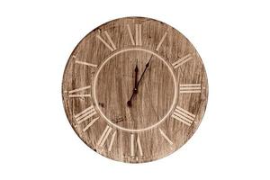 168 di legno Marrone orologio isolato su un' trasparente sfondo foto