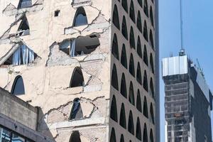 Messico città danneggiato edificio dopo 2017 terremoto foto