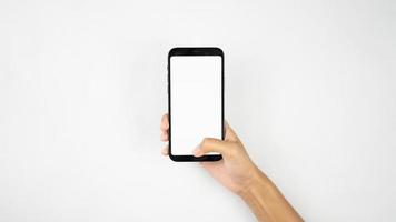 mano Tenere vuoto smartphone per mockup foto