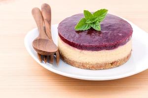 cheesecake ai mirtilli con menta foto