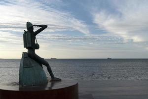 jacques cousetau rame statua nel mallejon la paz baja California sur foto