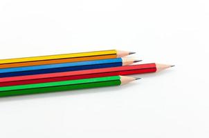 colorato matita nel cazzotto energia di scritto parola su bianca sfondo foto