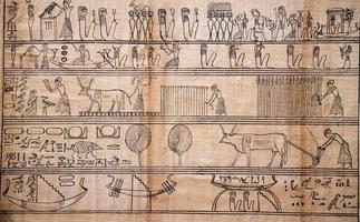 papiro di vecchio antico egiziano libro di morto foto