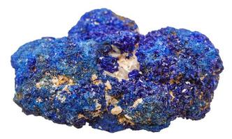 druse di azzurrite minerale pietra isolato su bianca foto