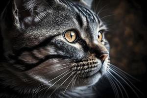 ritratto di un' bellissimo grigio a strisce gatto vicino su fotografia foto