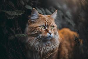 ritratto gommoso il gatto nel il selvaggio fotografia foto