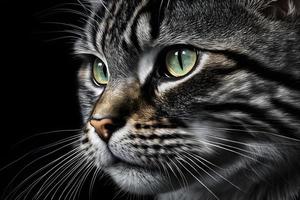 ritratto di un' bellissimo grigio a strisce gatto vicino su fotografia foto