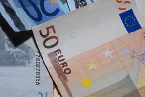 Euro Usato carta i soldi dettaglio foto