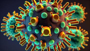 avvicinamento di covid 19 virus batteri foto