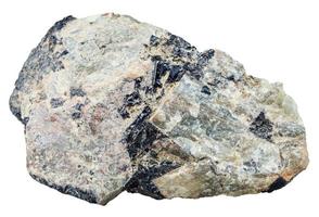 nefelina nefelite pietra con nero ilmenite foto