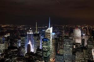 nuovo York notte Visualizza panorama paesaggio urbano foto