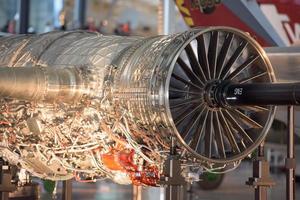 Jet aereo turbina motore vicino su foto