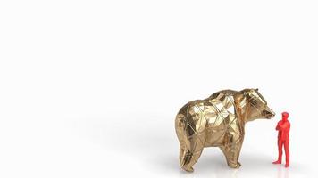 il oro orso e rosso uomo per attività commerciale concetto 3d interpretazione foto