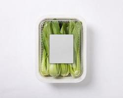 porta via cibo contenitore scatola modello con verdura e frutta, copia spazio per il tuo logo o grafico design foto