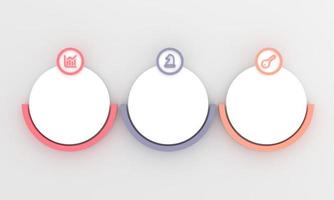 Infografica modello con icone e 3 opzioni o passi. attività commerciale cerchio modello con per processi diagramma, presentazioni, flusso di lavoro disposizione, foto