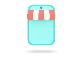 mobile acquisti. in linea shopping icona. 3d rendere illustrazione. foto