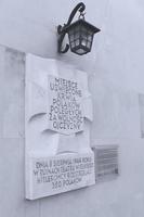 memoriale placca commemorare il varsavia rivolta nel 1944. foto