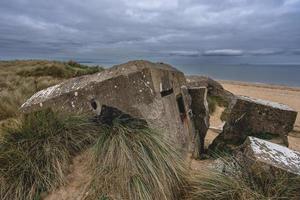 vecchio Tedesco bunker a Utah spiaggia, Francia. foto