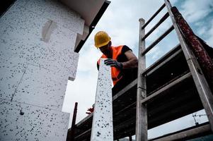 polistirolo termico rivestimento per energia Salvataggio su un' costruzione luogo foto