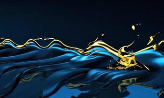 blu e oro liquido flusso sfondo foto