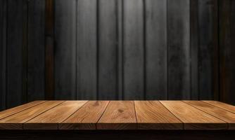 vuoto camera con di legno pavimento buio sfondo foto