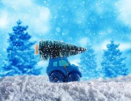 natale vacanza viaggio su il nevoso strada foto