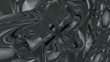 avvicinamento di astratto liscio cromatico argento fluido onde sfondo. liquido metallico struttura. 3d interpretazione foto