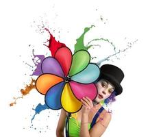 clown con arcobaleno elica foto